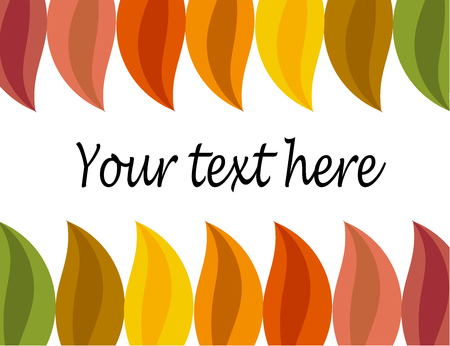 Beautiful autumn frame made of colorful leaves looking like paintbrushのイラスト素材