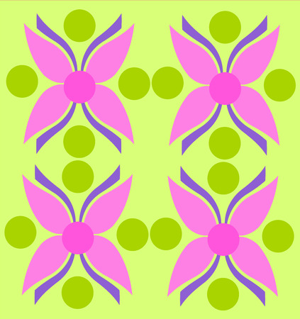 Pink flower texture over green backgroundのイラスト素材