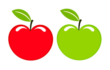 Two sweet apples icons red and green.  illustrationのイラスト素材