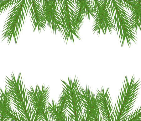 Christmas tree fir branches frame backgroundのイラスト素材