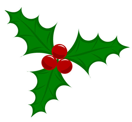 Symbolic Christmas holly berry illustrationのイラスト素材