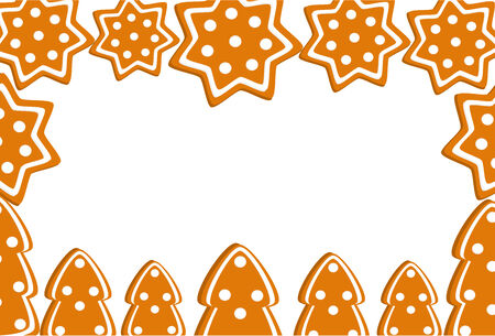 Christmas gingerbread cookie frame -  illustrationのイラスト素材