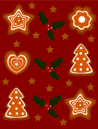 Christmas gingerbread cookies  backgroundのイラスト素材