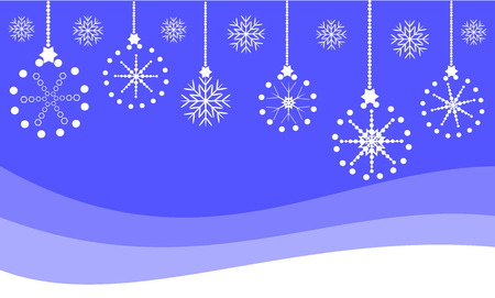 Christmas blue background with decorative snowflakesのイラスト素材
