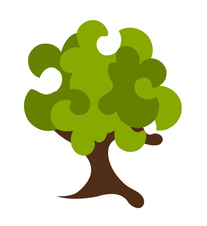 Abstract fantasy green tree illustrationのイラスト素材