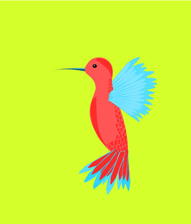 Flying hummingbird illustrationのイラスト素材