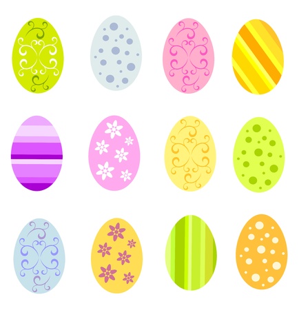 Set of various colorful Easter eggs illustrationのイラスト素材
