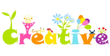 Creative abstract concept - colorful living letters. Vector illustration Creative abstract concept - colorful living letters. Vector illustration