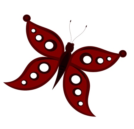 Red butterfly isolated - vector illustrationのイラスト素材