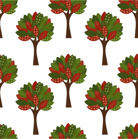 Autumn trees seamless patternのイラスト素材
