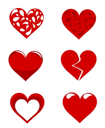 Set of various vector red heartsのイラスト素材