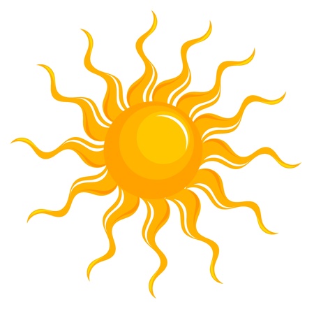 Fantasy sun over white. illustrationのイラスト素材
