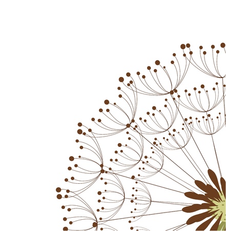 Close up of dandelion flower. Vector illustrationのイラスト素材