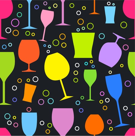 Colorful glasses - seamless vector patternのイラスト素材
