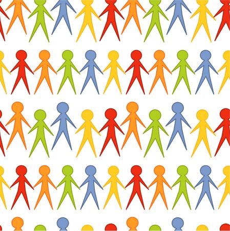 Colorful people seamless pattern. Vector illustrationのイラスト素材