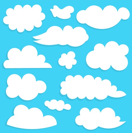 Clouds collection on blue sky.のイラスト素材