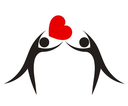 Couple with heart. Love conceptのイラスト素材