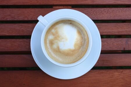 Top view on cappuccino coffeeの写真素材