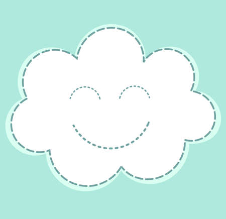 Happy smiling cloud - vector illustrationのイラスト素材