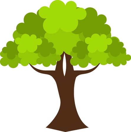Old oak tree. Vector illustrationのイラスト素材