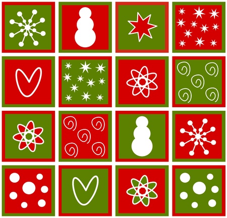 Christmas tiles with symbolsのイラスト素材