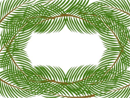 Pine branches frame. Christmas illustrationのイラスト素材