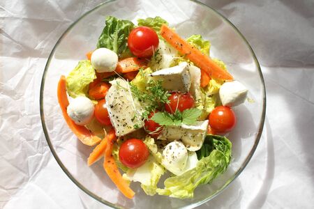 Colorful salad. Healthy spring foodの写真素材