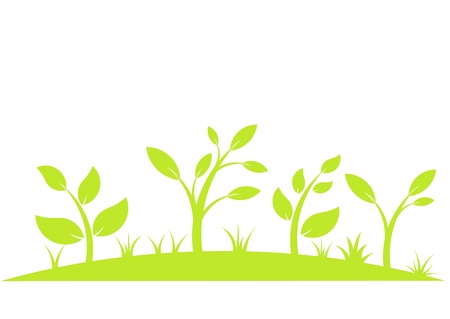 Green plants growing in nature illustrationのイラスト素材