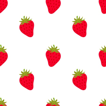 Strawberries seamless pattern. Vector illustrationのイラスト素材