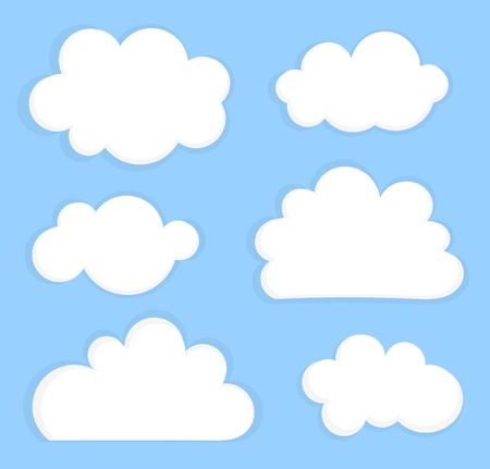 Blue sky with white clouds. Vector illustration