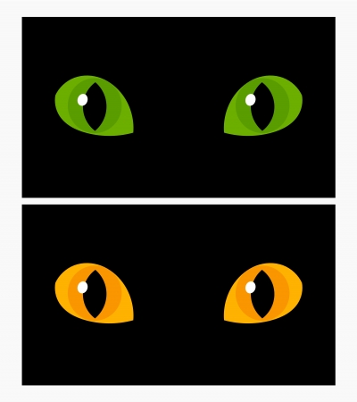 Yellow and green cat eyes. Vector illustrationのイラスト素材