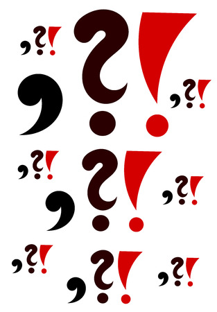 Comma, question mark and exclamation backgroundのイラスト素材