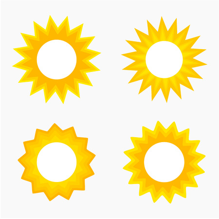 Sun labels collection. Vector illustrationのイラスト素材