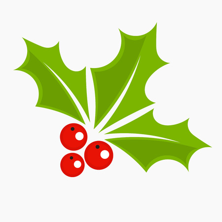Holly berry icon, Christmas symbol.のイラスト素材