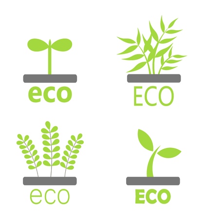 Eco plant symbols. Vector illustrationのイラスト素材