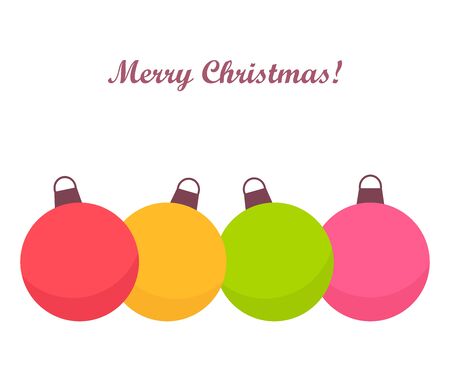 Colorful Christmas baubles card. Vector illustrationのイラスト素材