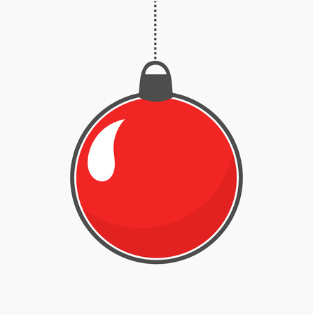 Red Christmas bauble. Vector illustrationのイラスト素材