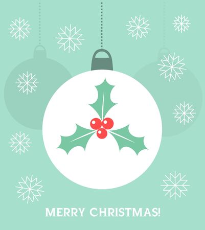 Christmas bauble with holly berry. Vector illustrationのイラスト素材