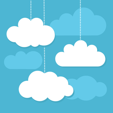White clouds and blue sky. Vector illustrationのイラスト素材