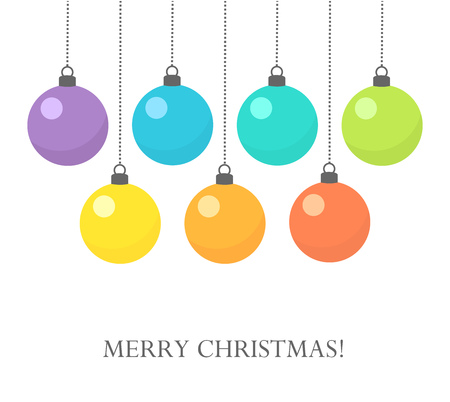 Colorful Christmas baubles background. Vector illustrationのイラスト素材
