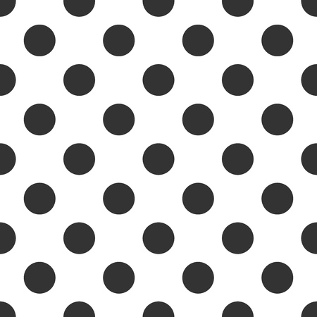 Black and white polka dot pattern. Vector illustrationのイラスト素材