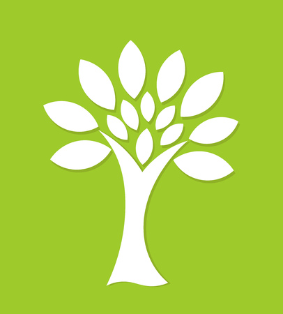 White tree silhouette. Vector illustrationのイラスト素材