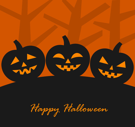 Halloween pumpkins background. Vector illustrationのイラスト素材