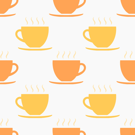 Orange cups seamless pattern. Vector illustrationのイラスト素材