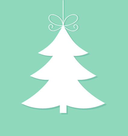 White Christmas tree ornament. Vector illustrationのイラスト素材