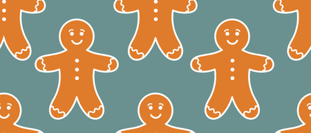 Gingerbread man pattern. Vector illustration