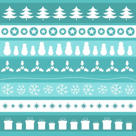 Blue Christmas patterns. Vector illustrationのイラスト素材