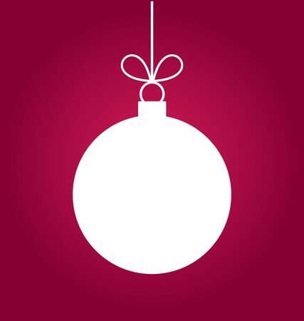 Christmas ball white ornament on purple background illustrationのイラスト素材