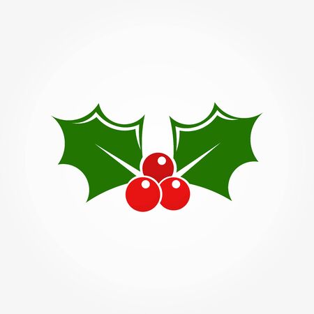 Christmas holly berry iconのイラスト素材