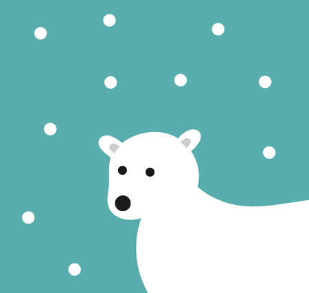 Polar bear winter background illustrationのイラスト素材